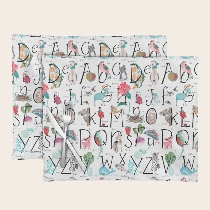 Animal kids ABC alphabet  Placemat Gallery Image 1
