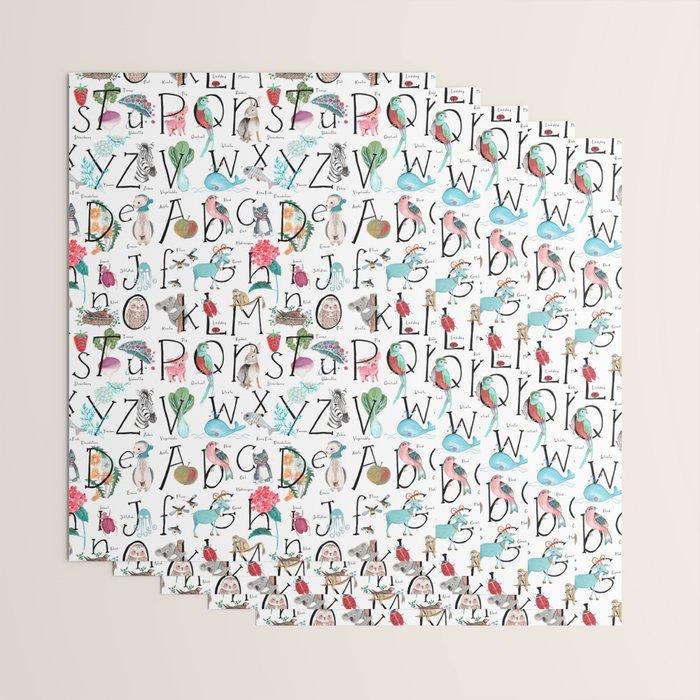 Animal kids ABC alphabet  Wrapping Paper Gallery Image 3