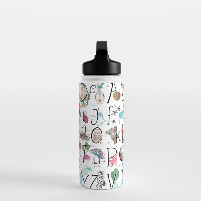 Animal kids ABC alphabet  Water Bottle Gallery Image 3