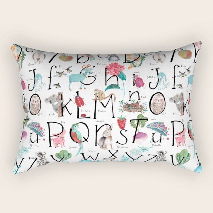 Animal kids ABC alphabet  Rectangular Pillow Gallery Image 2