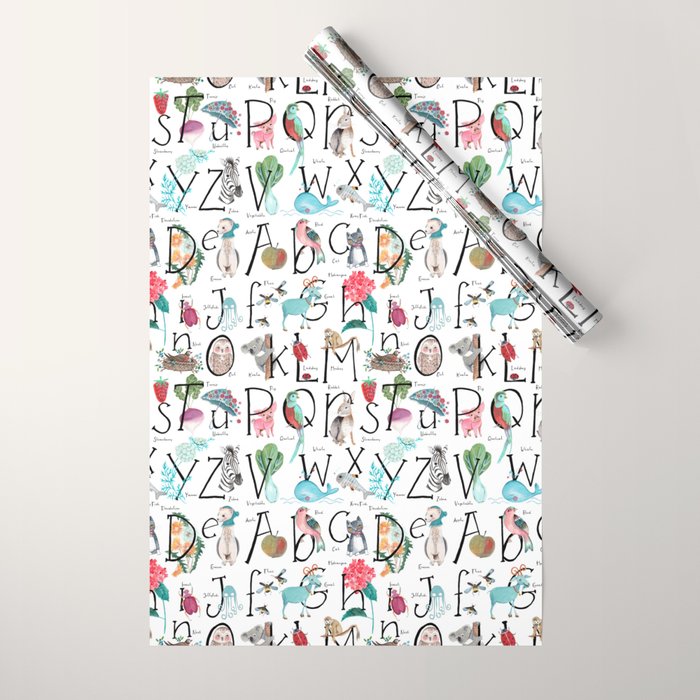 Animal kids ABC alphabet  Wrapping Paper Gallery Image 1