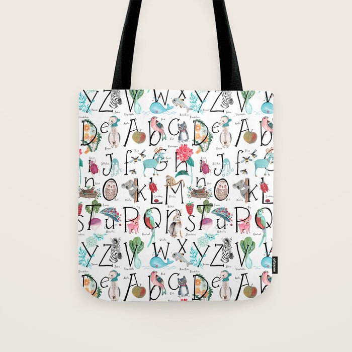 Animal kids ABC alphabet  Tote Bag Gallery Image 1