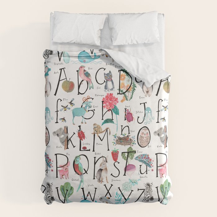 Animal kids ABC alphabet  Duvet Cover Gallery Image 6
