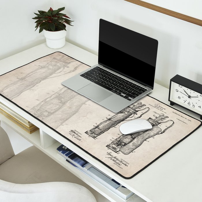 Golf Bag Patent - Caddy Art - Antique Desk Mat Gallery Image 2