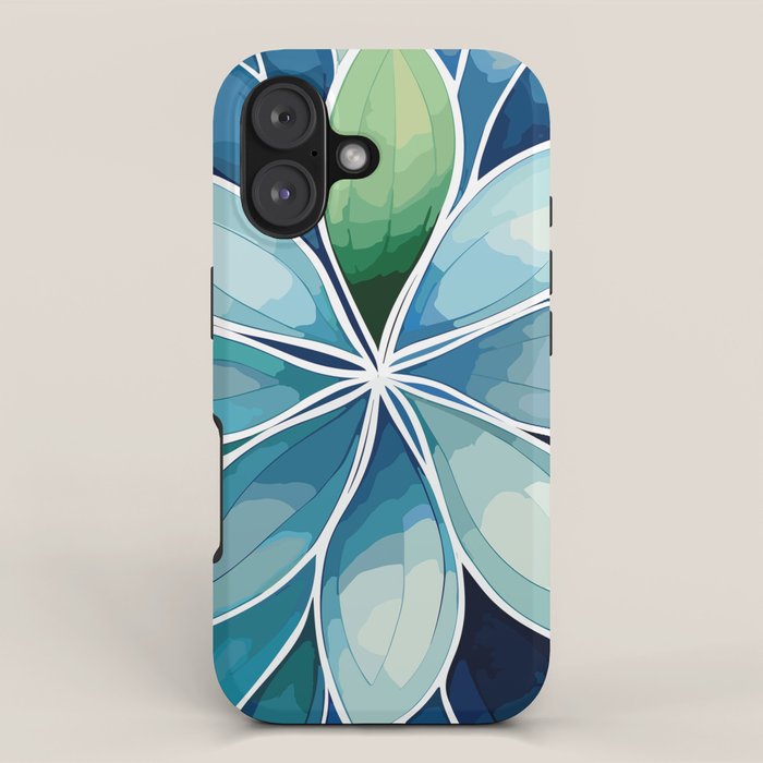 Blue and Green Bloom in Floral iPhone Case Gallery Image 1