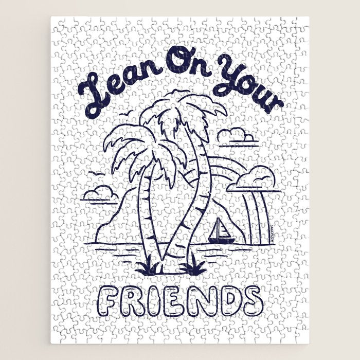 LEAN ON YOUR FRIENDS (NAVY/WHITE) Jigsaw Puzzle Gallery Image 1