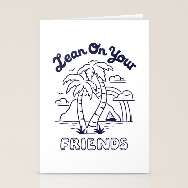 LEAN ON YOUR FRIENDS (NAVY/WHITE) Stationery Card Gallery Image 2