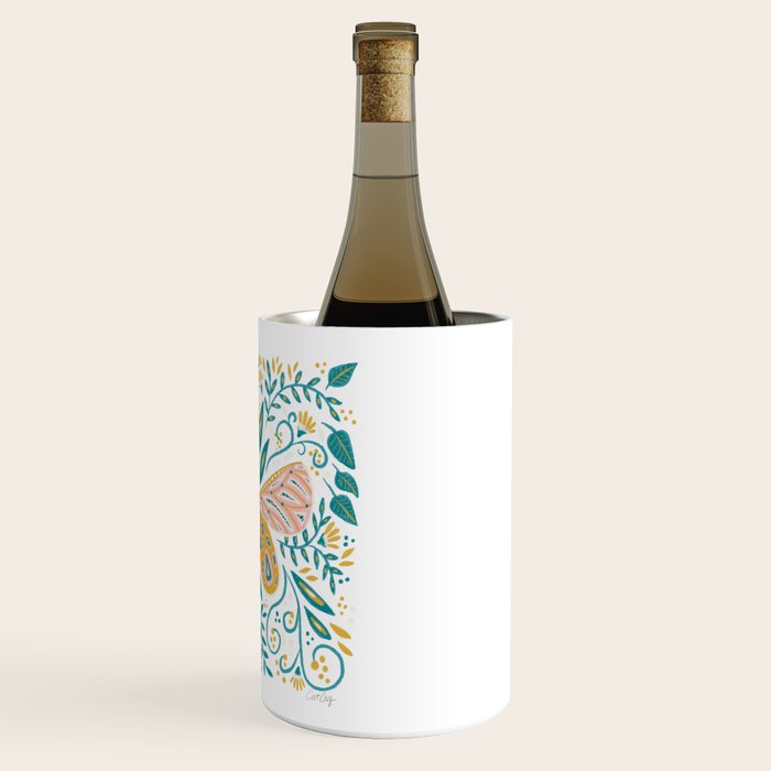 Butterfly Symmetry - Teal Palette Wine Chiller Gallery Image 3