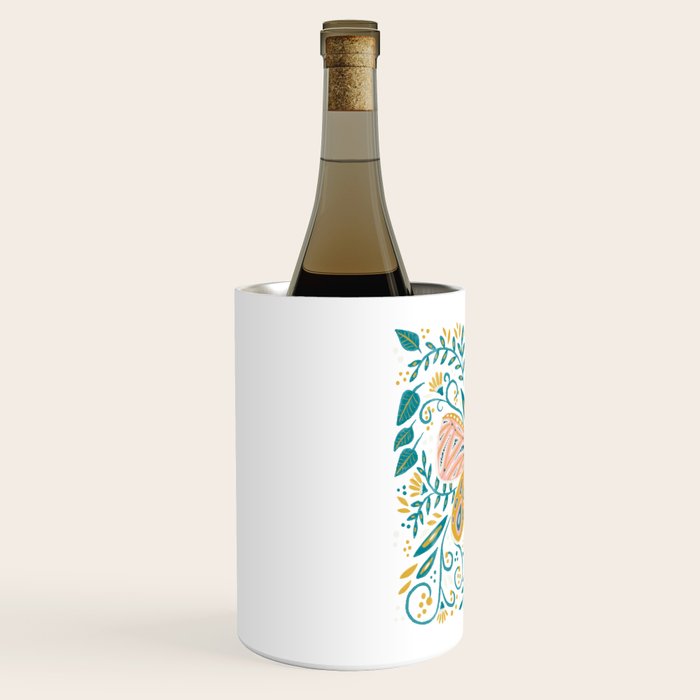 Butterfly Symmetry - Teal Palette Wine Chiller Gallery Image 2