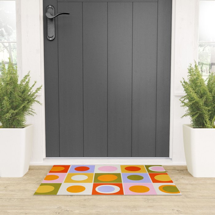 Colourplay & Concentric Circles: Mid Century Edition Welcome Mat Gallery Image 3