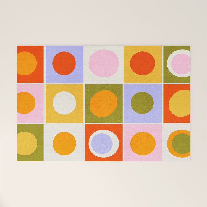 Colourplay & Concentric Circles: Mid Century Edition Welcome Mat Gallery Image 1