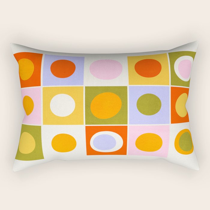 Colourplay & Concentric Circles: Mid Century Edition Rectangular Pillow Gallery Image 1