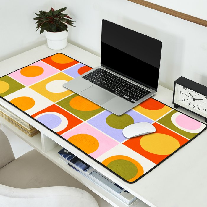 Colourplay & Concentric Circles: Mid Century Edition Desk Mat Gallery Image 2
