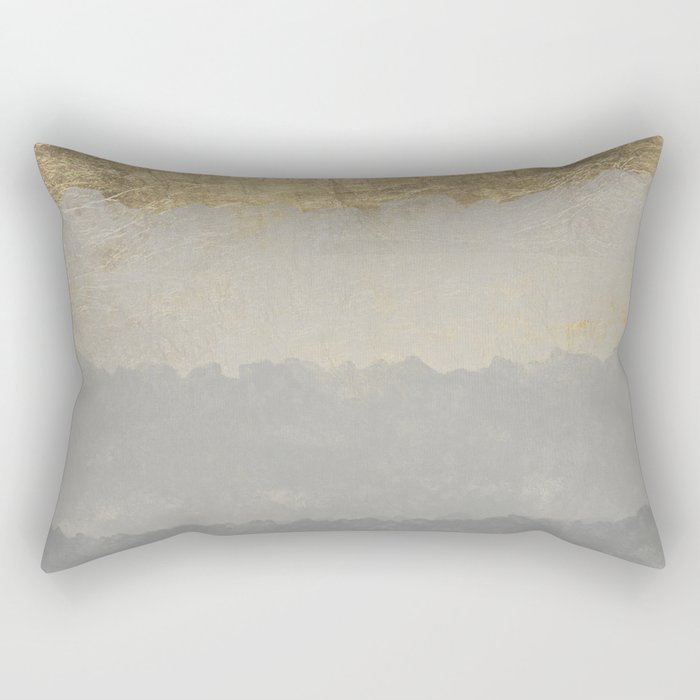 Geometrical ombre glacier gray gold watercolor Rectangular Pillow Gallery Image 2