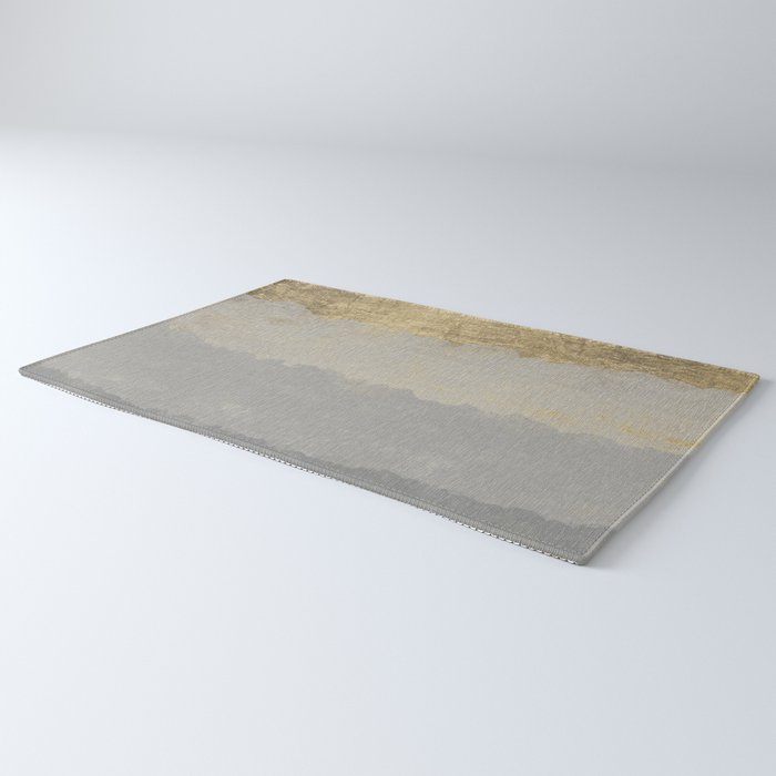 Geometrical ombre glacier gray gold watercolor Rug Gallery Image 3