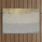 Geometrical ombre glacier gray gold watercolor Outdoor Rug Gallery Image 1