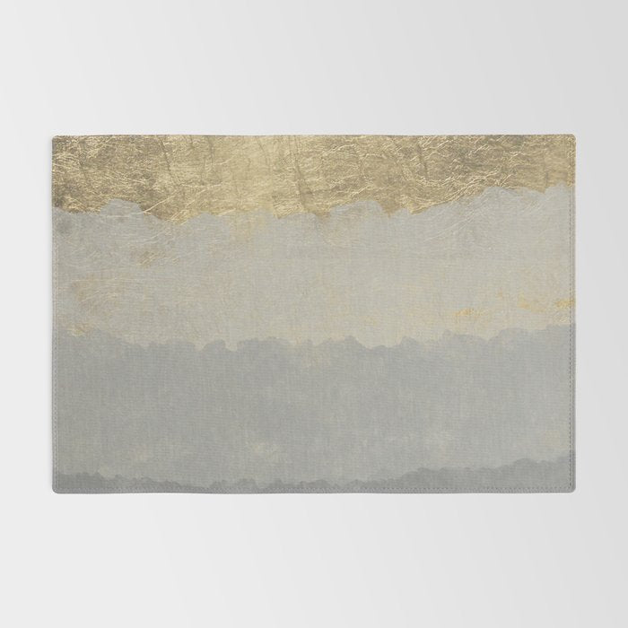 Geometrical ombre glacier gray gold watercolor Rug Gallery Image 2