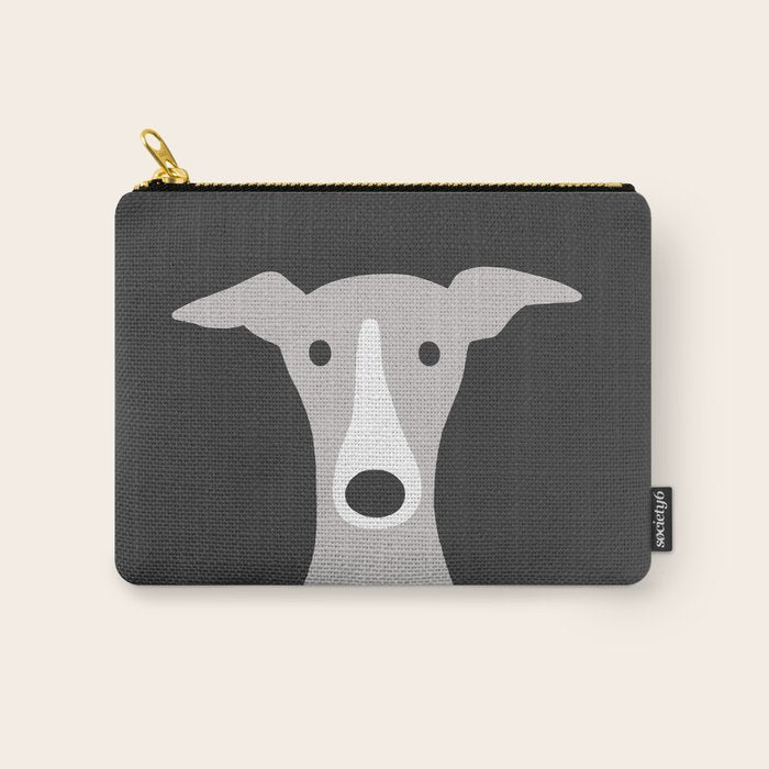 Cute Greyhound, Italian Greyhound or Whippet Cartoon Dog Carry All Pouch Gallery Image 1