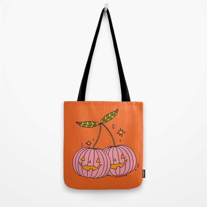 Pink Pumpkin Cherries Tote Bag Gallery Image 2