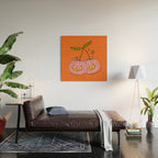 Pink Pumpkin Cherries Wood Wall Art Gallery Image 2