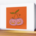 Pink Pumpkin Cherries Wall Mural Gallery Image 2