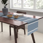 Gradient Arch II Natural Blue Mid Century Modern Rainbow Table Runner Gallery Image 2