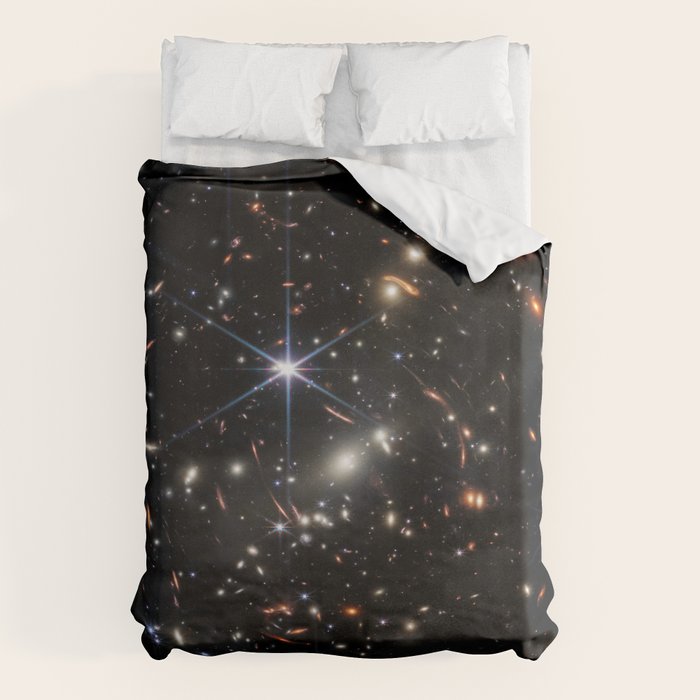 James Webb's First Deep Field (James Webb/JWST) â space poster Duvet Cover Gallery Image 1
