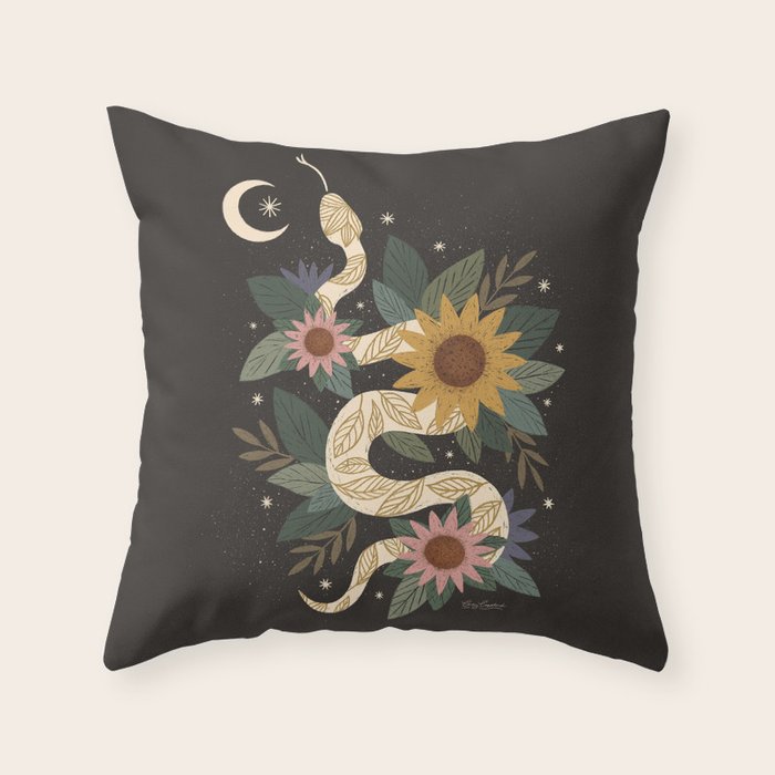Year of the Snake - Black Throw Pillow Gallery Image 6