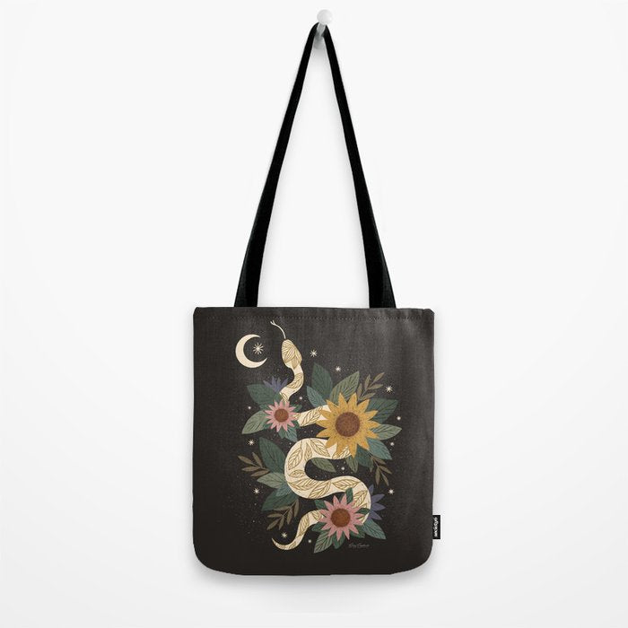 Year of the Snake - Black Tote Bag Gallery Image 2