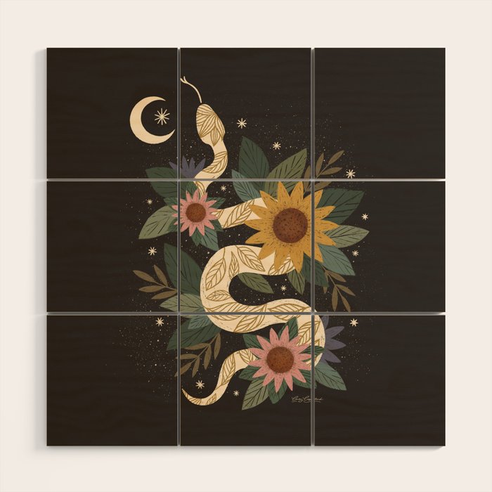 Year of the Snake - Black Wood Wall Art Gallery Image 1