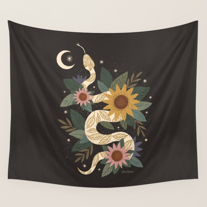Year of the Snake - Black Wall Tapestry Gallery Image 1