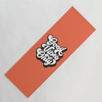GOOD VIBES ONLY orange red black and white Yoga Mat Gallery Image 1