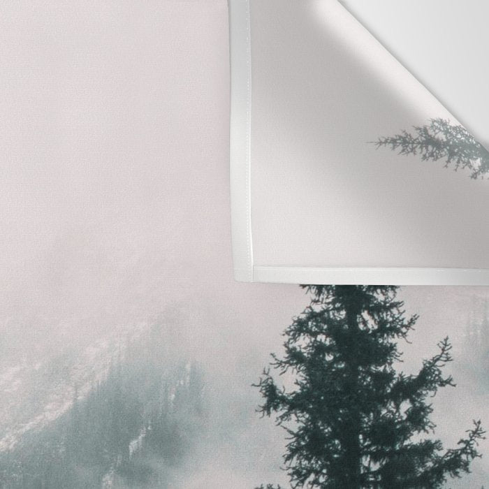 Forest mist beneath the mountain peaks Wall Tapestry Gallery Image 3