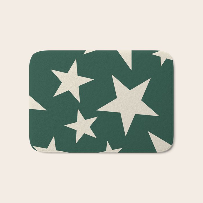 Big Ol Stars Old Money Green Bath Mat Gallery Image 1
