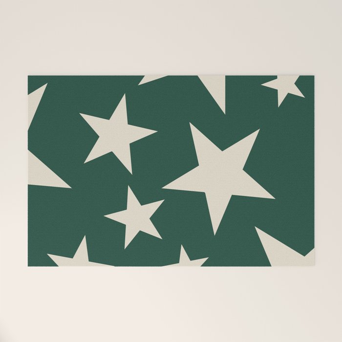 Big Ol Stars Old Money Green Welcome Mat Gallery Image 1