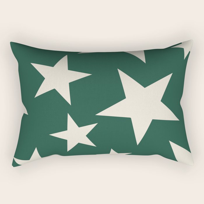 Big Ol Stars Old Money Green Rectangular Pillow Gallery Image 2