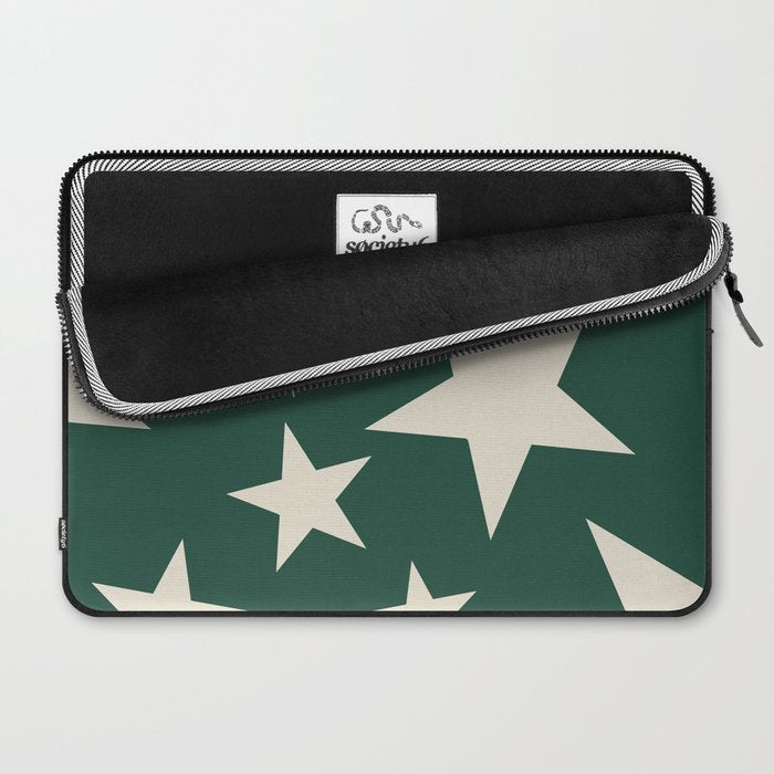 Big Ol Stars Old Money Green Laptop Sleeve Gallery Image 2