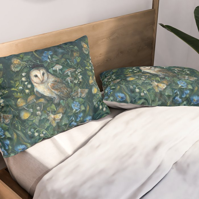 Barn Owl Forest Pillow Sham Gallery Image 2