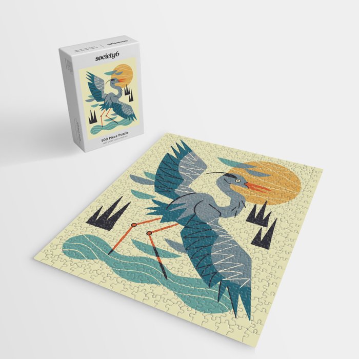 Stretching Heron Jigsaw Puzzle Gallery Image 2