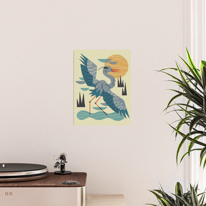 Stretching Heron Poster Gallery Image 2