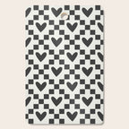 Black and white love heart checkered pattern Cutting Board Gallery Image 1