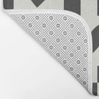 Black and white love heart checkered pattern Bath Mat Gallery Image 2