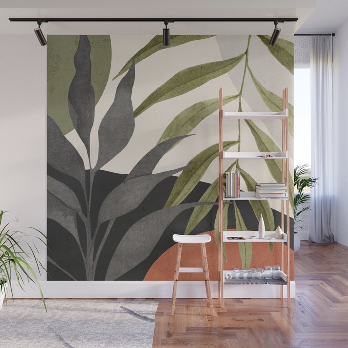 Abstract Art Tropical Leaves 92 Wall Mural Gallery Image 1