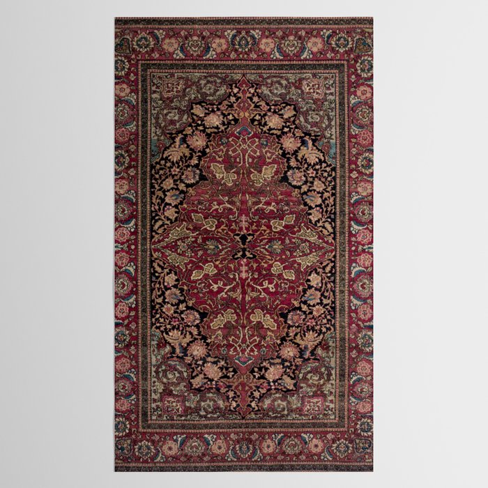 Antique Persian Isfahan Plum Burgundy Spice Carpet Tablecloth Gallery Image 2