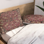 Antique Persian Isfahan Plum Burgundy Spice Carpet Pillow Sham Gallery Image 2