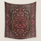 Antique Persian Isfahan Plum Burgundy Spice Carpet Wall Tapestry Gallery Image 4