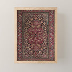 Antique Persian Isfahan Plum Burgundy Spice Carpet Mini Art Print Gallery Image 1