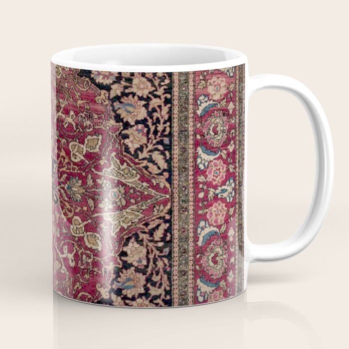 Antique Persian Isfahan Plum Burgundy Spice Carpet Coffee Mug Gallery Image 1