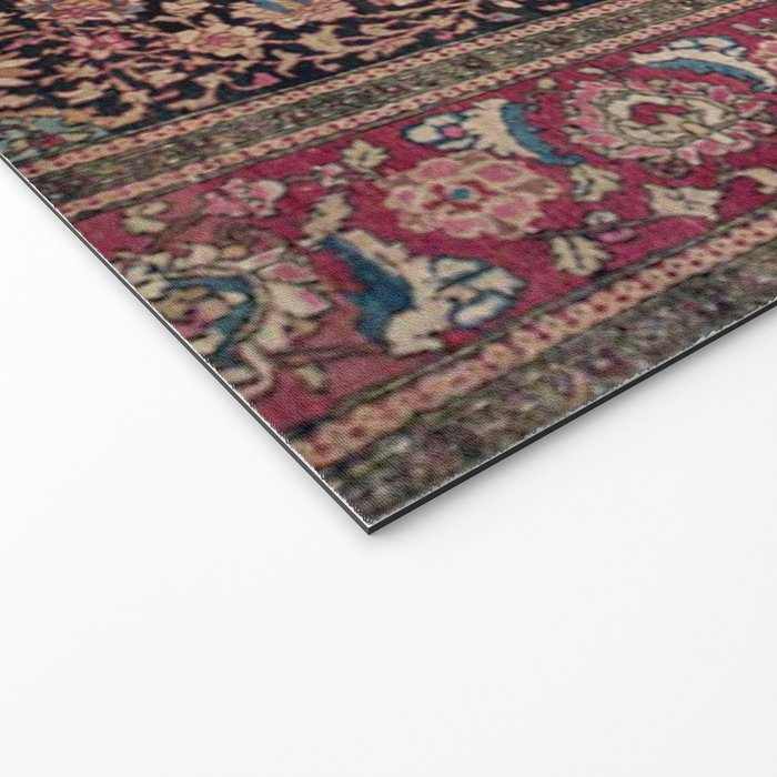 Antique Persian Isfahan Plum Burgundy Spice Carpet Welcome Mat Gallery Image 2