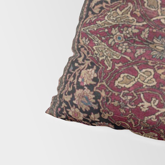 Antique Persian Isfahan Plum Burgundy Spice Carpet Pillow Sham Gallery Image 4